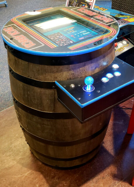 Solid Oak Barrel Donkey Kong New Cocktail Arcade machine - Woodify Inc 5