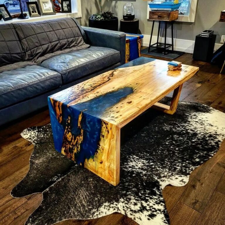 Customizable Epoxy Waterfall Coffee Table Woodify Canada