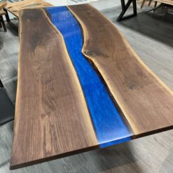6ft x 3ft Blue Epoxy River Dining Table - Woodify