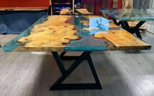 Manitoba Red Spalted Mappa Burl Epoxy Table 4