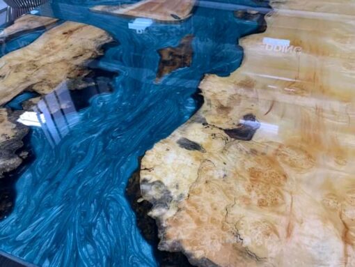 Manitoba Red Spalted Mappa Burl Epoxy Table 1