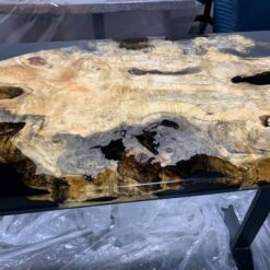 Manitoba Red Spalted Maple Burl Epoxy "Waterfall" Bar Top 1