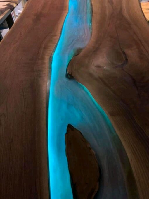 Custom Epoxy River Tables With LED Lighting 3
