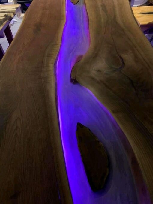 Custom Epoxy River Tables With LED Lighting