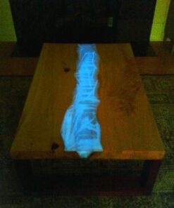 Custom Made LED Epoxy River Maple Coffee Table 2