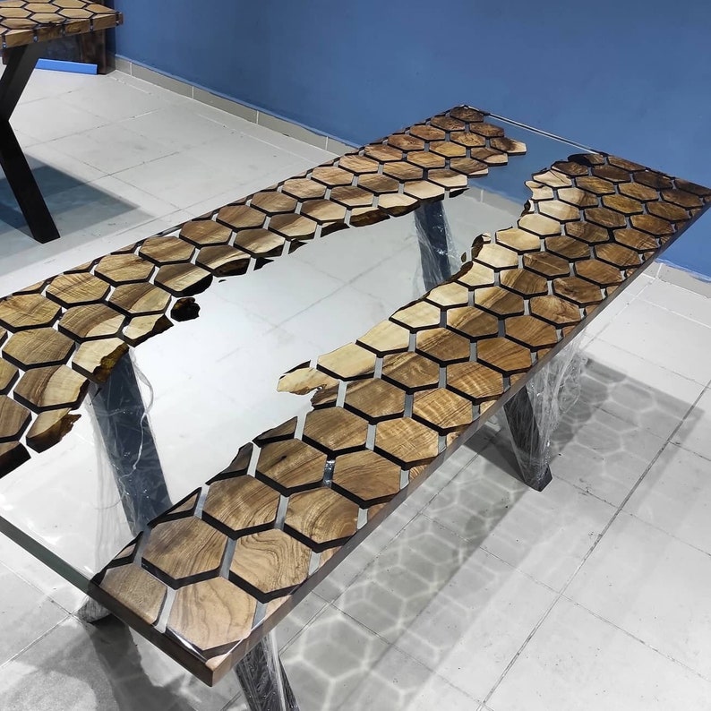 Tables - Custom Epoxy Resin Dining Table Clear Epoxy
