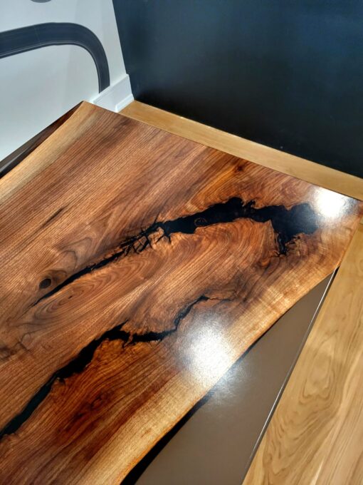 Walnut Light Smoke Epoxy River Table single slab Woodify 3