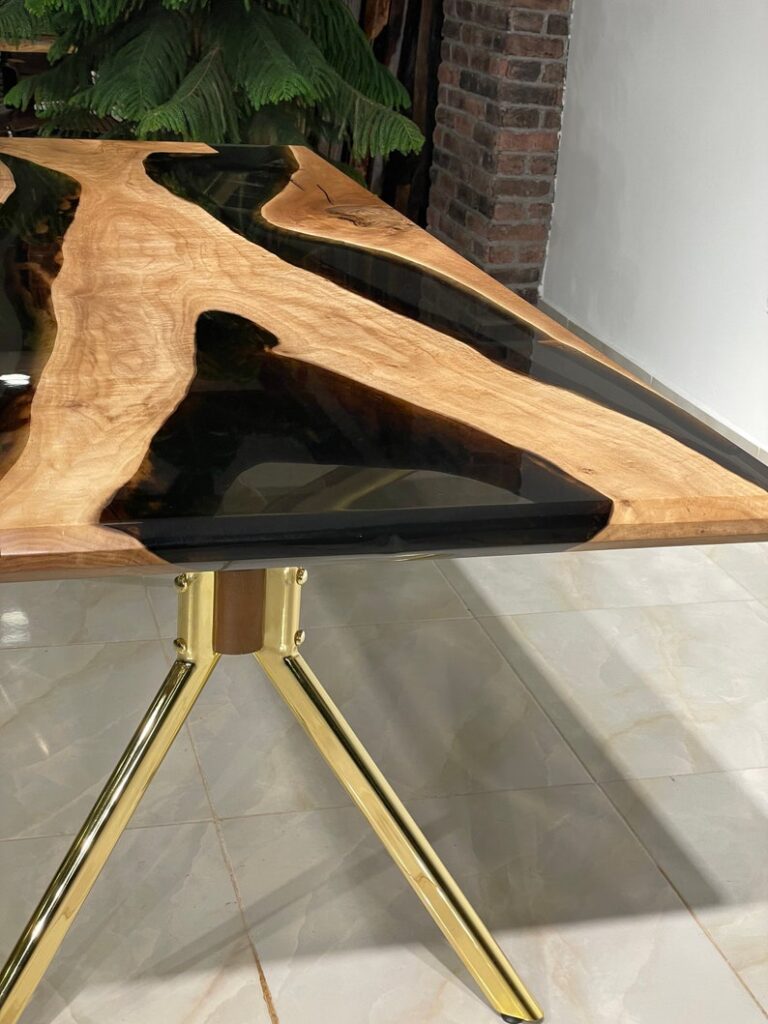 Custom Black Resin Walnut Epoxy Dining Table Woodify Canada