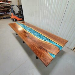 Large Walnut 12ft x 4ft Epoxy River Dining Table 4