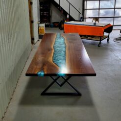 Large Walnut 12ft x 4ft Epoxy River Dining Table 1