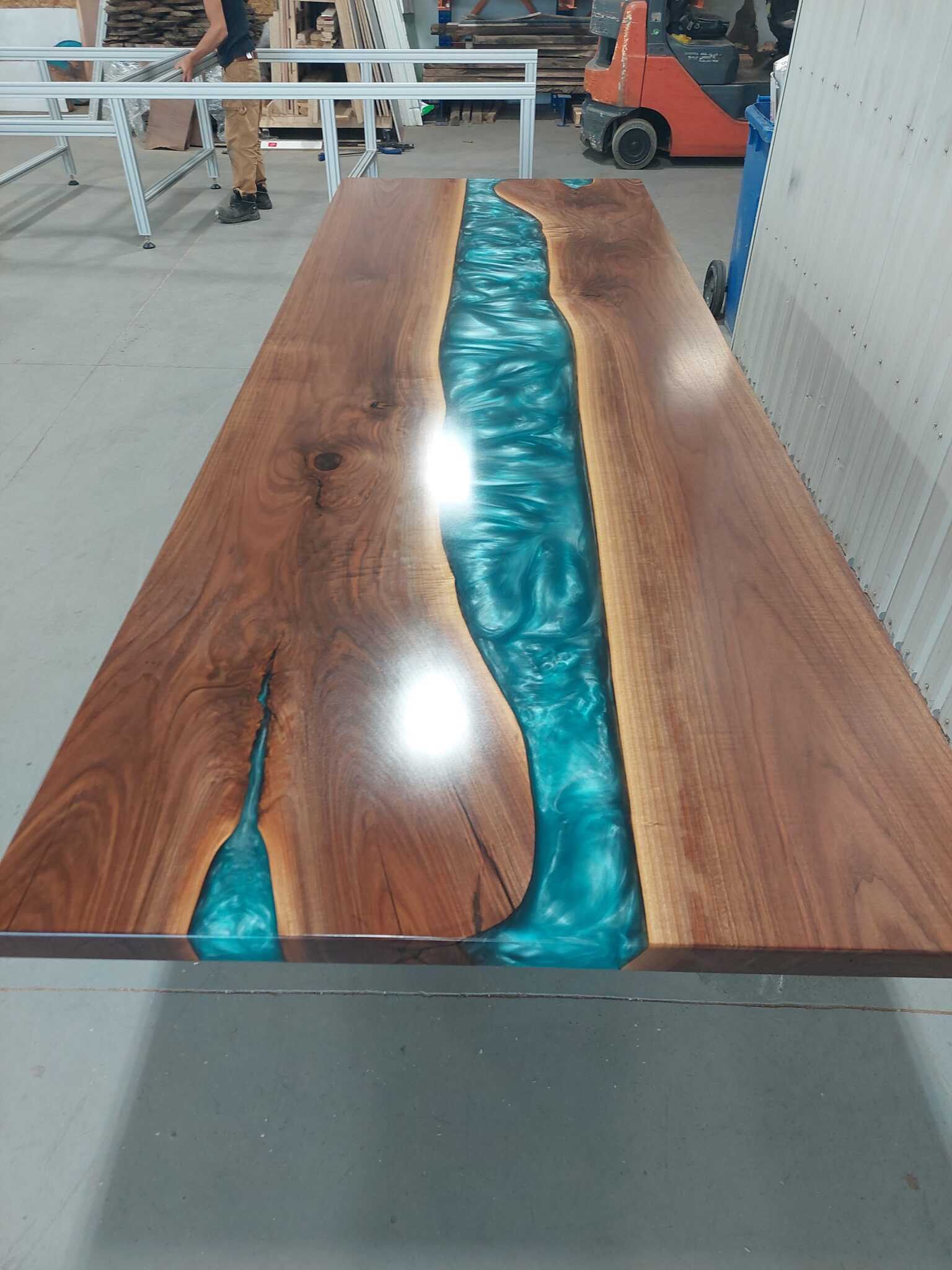 Large Walnut 12ft x 4ft Epoxy River Dining Table Woodify Canada