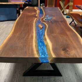 10ft Black Walnut Epoxy River Dining Table Woodify Canada 1