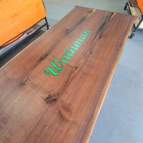 Custom Boardroom Table Epoxy Engravings - Woodify Canada
