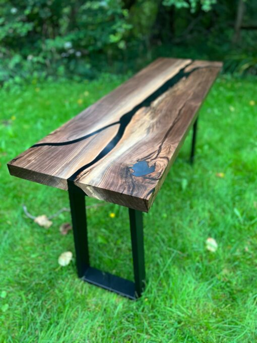 5ft x 18" Epoxy River Console Table - Woodify Canada