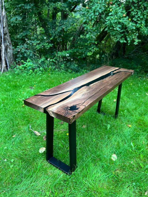 5ft x 18" Epoxy River Console Table - Woodify Canada