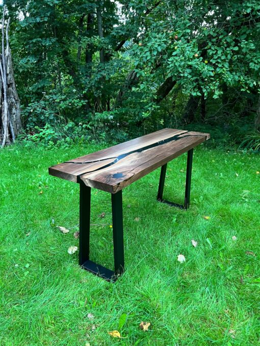 5ft x 18" Epoxy River Console Table - Woodify Canada 1