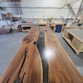 12ft x 5ft Epoxy River CNC Logo Boardroom Table - Woodify