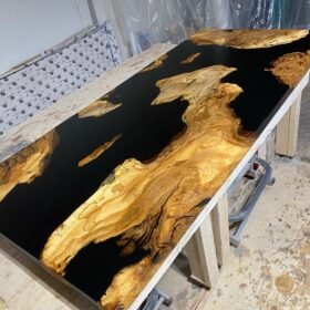 6ft8 x 3ft Maple Burl Epoxy River Table 1