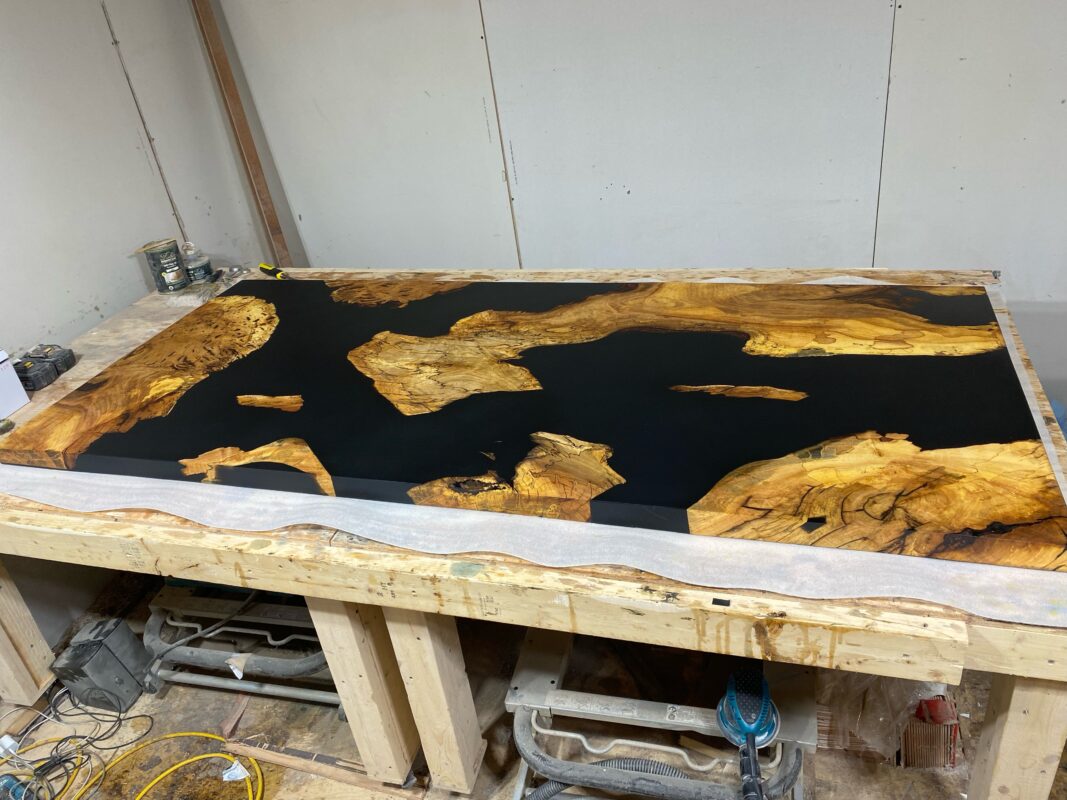 6ft8 x 3ft Maple Burl Epoxy River Table Woodify 1