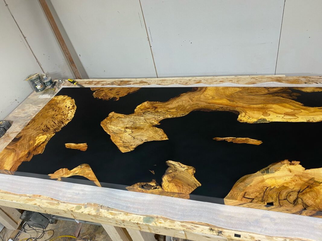 6ft8 x 3ft Maple Burl Epoxy River Table Woodify