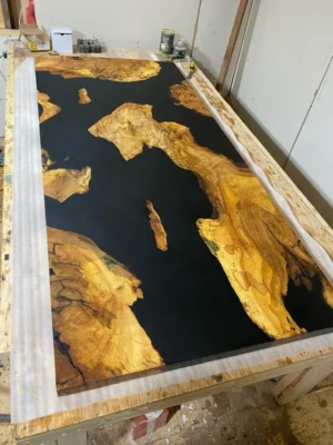 Maple burl wood grain close-up, natural finish