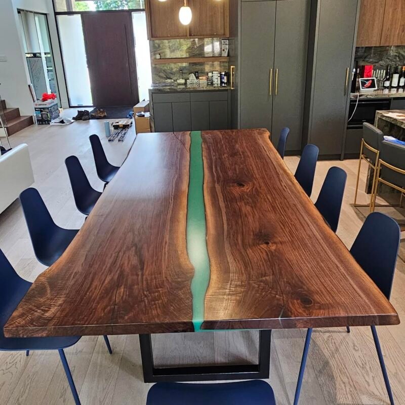 10ft x 4ft Black Walnut Epoxy River Table 3