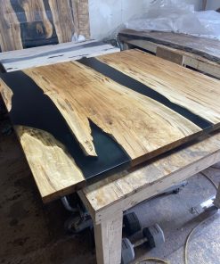 5ft x 5ft Ambrosia Maple Epoxy River Coffee Table - Woodify 1
