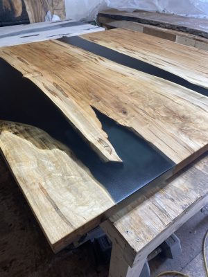 5ft x 5ft Ambrosia Maple Epoxy River Coffee Table - Woodify