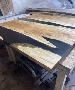 5ft x 5ft Ambrosia Maple Epoxy River Coffee Table - Woodify