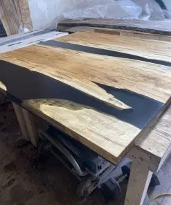5ft x 5ft Ambrosia Maple Epoxy River Coffee Table - Woodify