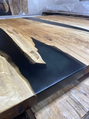 5ft x 5ft Ambrosia Maple Epoxy River Coffee Table - Woodify 2