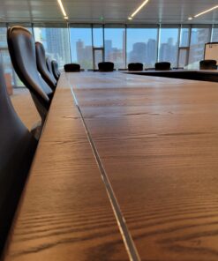 22ft x 14ft Ash Boardroom Table + power ports -Custom Legs
