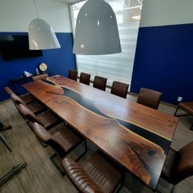 12ft x 4ft Black Walnut Epoxy River Boardroom Table 1