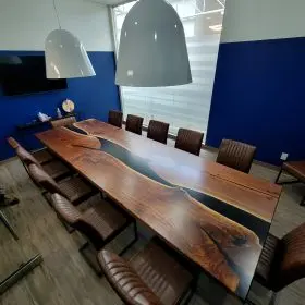 12ft x 4ft Black Walnut Epoxy River Boardroom Table 1