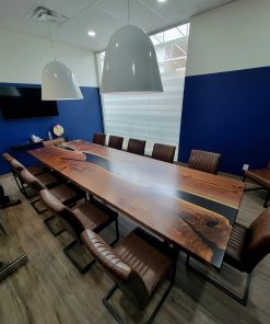 12ft x 4ft Black Walnut Epoxy River Boardroom Table 2