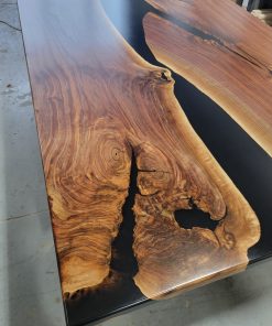 12ft x 4ft Black Walnut Epoxy River Boardroom Table
