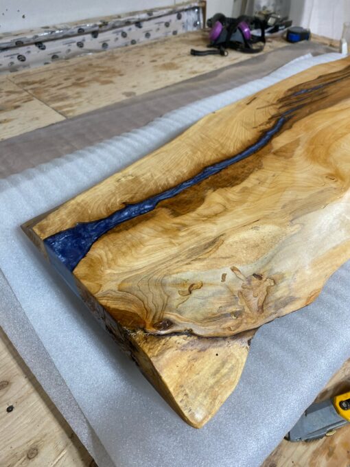 40"x12" Maple + Epoxy Highlights Console Table 3