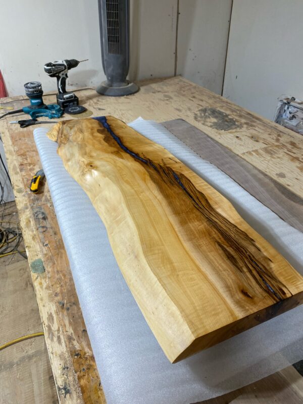 40"x12" Maple + Epoxy Highlights Console Table 2