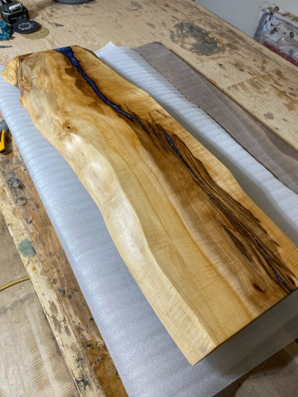 40"x12" Maple + Epoxy Highlights Console Table 1