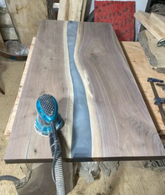49" x 25.5" Black Walnut + Epoxy Kitchen Counter Top Custom made to order woodify