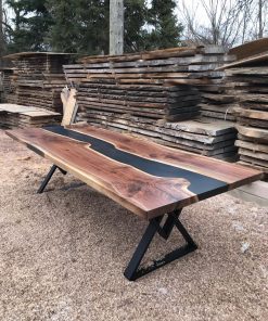 Black Walnut Epoxy River Table Custom Made
