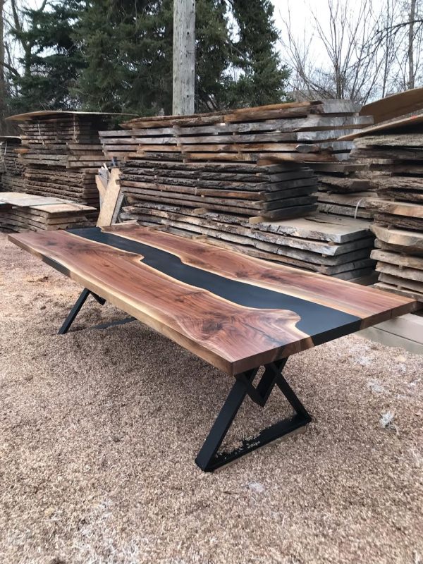 Black Walnut Epoxy River Table Custom Made