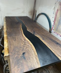 Black Walnut Boardroom Table 9ft x 3.5ft with Epoxy River 1