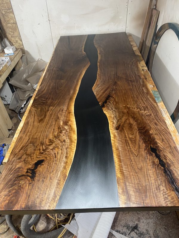 Black Walnut Boardroom Table 9ft x 3.5ft with Epoxy River