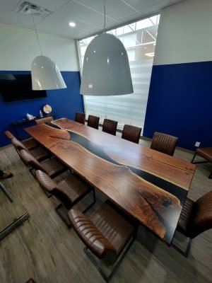 custom made epoxy boardroom tables