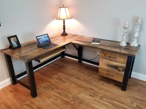 Reclaimed Wood Office Desk Barnwood Computer Desk Rustic
