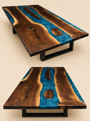 Black Walnut Epoxy Islands Boardroom Table