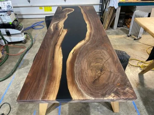 Custom walnut meeting room table with commercial-grade finish
