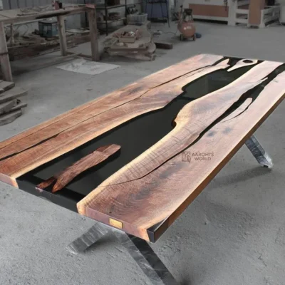 Custom epoxy resin boardroom table built to order in Canada