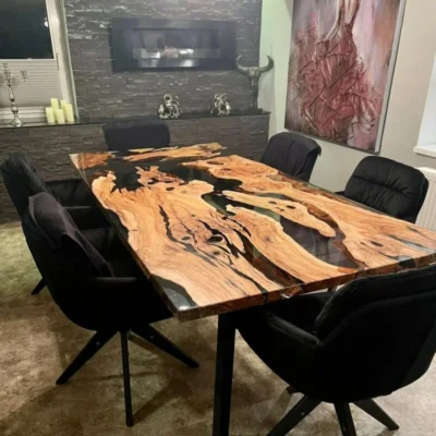 exotic dining table epoxy river